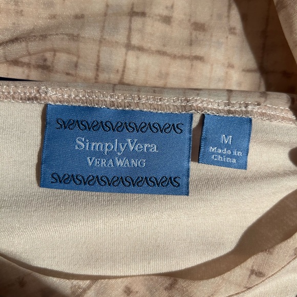 Simply Vera Vera Wang Women's Beige Double Layered Blouse Size M - Picture 4 of 7